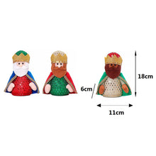 Cargar imagen en el visor de la galería, Set de 3 Reyes Magos Colgantes para Árbol de Navidad, Figuras de Tela Melchor, Gaspar y Baltasar, Adornos Navideños Decoración del Hogar