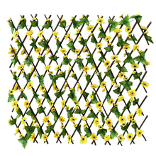 Cargar imagen en el visor de la galería, Valla Celosía plegable Mimbre extensible de madera natural enrejada soporte para cerca para planta trepadora