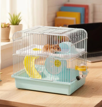 Cargar imagen en el visor de la galería, Jaula para Hámster de Dos Niveles con Accesorios – Diseño Compacto y Divertido – Envío de Color Aleatorio