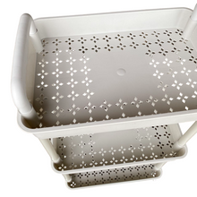 Cargar imagen en el visor de la galería, TENDANCE Estanteria Carro de 3 Bandejas Respirable de Plástico con Ruedas Blanco Para Baño