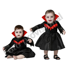Cargar imagen en el visor de la galería, Disfraz Vampiresa Bebé Niña Infantil Varias Talla Halloween Carnaval Teatro