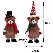 Cargar imagen en el visor de la galería, Oso de Peluche Navideño Animado con Luz, Música y Movimiento - 17x10x40 cm (Modelos Surtidos)