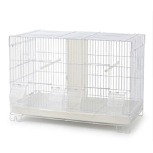 Cargar imagen en el visor de la galería, Jaula de Cría para Pájaros con Separador Removible (59x27x39 cm) – Jaula Metálica Doble para Canarios, Periquitos y Agapornis con Comederos Exterior y Bandeja Extraíble