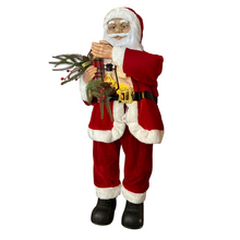 Cargar imagen en el visor de la galería, Figura Papá Noel de Pie con Luz, Música y Movimiento 87 cm Sensor de Voz Vestido Rojo y Lámpara Navideña