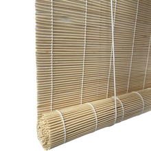 Cargar imagen en el visor de la galería, Estor Enrollable de Bambú Natural para Interiores, Persiana Cortina de Bambú Protección Solar y Privacidad para Ventanas y Puertas, Color Natural