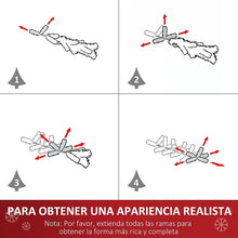 Cargar imagen en el visor de la galería, Árbol de pino negro y verde con nieve Navidad Artificial rama soporte metal PVC 60-210 cm