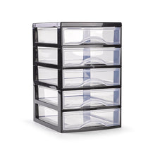 Cargar imagen en el visor de la galería, Cajonera Plastico Sobremesa disponibles en 2, 3 y 4 cajones para escritorio y oficina almacenamiento de sobremesa Color Blanco Negro