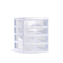 Cargar imagen en el visor de la galería, Cajonera Plastico Sobremesa disponibles en 2, 3 y 4 cajones para escritorio y oficina almacenamiento de sobremesa Color Blanco Negro