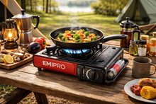 Cargar imagen en el visor de la galería, Hornillo de Gas Portátil EMIPRO 2900W con Encendido Piezoeléctrico | Cocina de Camping Compacta y Segura