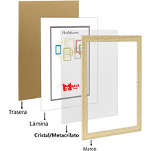 Cargar imagen en el visor de la galería, Maxia Market Marco Foto Color Haya Hecho Madera, Ancho de Bastidor 2 cm con Acabado Elegante