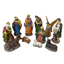 Cargar imagen en el visor de la galería, Nacimiento Belén Grande 11 figuras Portal de Belén Reyes Magos María Jesús y José 28-30cm