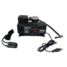 Cargar imagen en el visor de la galería, Kmt style Compresor de Aire Eléctrico 2 en 1 Para Mechero de Coche 12V y Corriente 230V, 250 PSI, 72 W, Bomba de aire Portatíl, Inflador Eléctrico Para Inflar Ruedas de Coche Bicicleta y Pelotas
