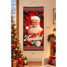 Cargar imagen en el visor de la galería, Cartel de Tela Navideño Decorativo 89 x 183 cm, Papá Noel o Reyes Magos, Decoración de Navidad para Pared