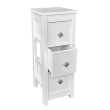 Cargar imagen en el visor de la galería, Mueble Auxiliar Cajonera Estrecho de Madera de Pino Natural Color Blanco Para Baño Dormitorio