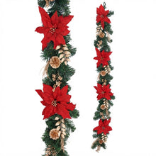 Cargar imagen en el visor de la galería, Guirnalda Navideña Artificial Decorativa de 1.5M / 1.8M, Adorno Colgante Festivo para Puertas, Chimeneas y Paredes (4 Modelos)