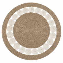 Cargar imagen en el visor de la galería, Alfombra Redonda de Yute Natural Tejida a Mano | Tapete Boho Decorativo para Sala, Dormitorio y Comedor | Ø 80/100/120 cm