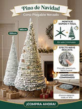 Cargar imagen en el visor de la galería, Pino de Navidad Cono Plegable Nevado – Árbol Navideño Decorativo Fácil de Montar