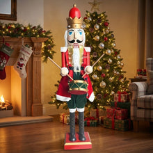 Cargar imagen en el visor de la galería, Gran Soldado Cascanueces Musical con Luz y Movimiento 122 cm - Adorno Gigante de Navidad con Sensor de Voz, Movimiento y Luz, Sonido "Jingle Bells" y Doble Alimentación
