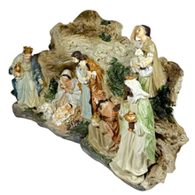 Cargar imagen en el visor de la galería, Escena de Navidad Figuras de Nacimiento de Resina para Decoración de Navidad 31x11.3x16.5 cm