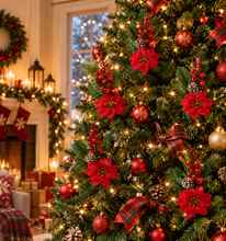 Cargar imagen en el visor de la galería, Decoración Navideña Artificial para Árbol de Navidad – Ramos Decorativos con Frutos Rojos, Flores de Pascua y Muérdago – Varias Opciones para Decorar Árbol, Centro de Mesa y Hogar
