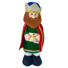 Cargar imagen en el visor de la galería, Conjunto de 3 Figuras Reyes Magos de Tela para Decoración de Navidad y el Día de Reye 13x10x39cm