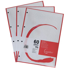 Cargar imagen en el visor de la galería, PACK 3 Recambio de Hojas A4 – 180 Hojas, 90 g/m², Cuadrícula 5 mm, 4 Taladros