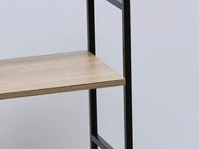 Cargar imagen en el visor de la galería, Estantería Mesita de Noche Dormitorio Elegante Negro y Madera 2, 3, 4 Niveles Soportes Laterales de Metal