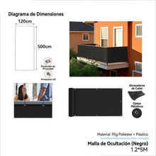 Cargar imagen en el visor de la galería, Malla de Tela Ocultación para Balcón y Terraza - Pantalla de Privacidad Resistente a Rayos UV