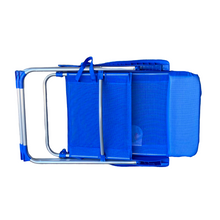 Cargar imagen en el visor de la galería, Silla Alta plegable de playa estructura de aluminio y tejido Textileno, transpirable y fresco, 5 posiciones