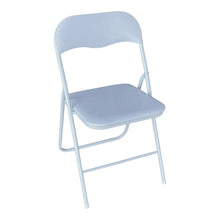 Cargar imagen en el visor de la galería, Silla Plegable PVC Asiento Acolchado, comedor, salón, sala de estar, casa, individual, metal