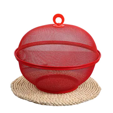 Cargar imagen en el visor de la galería, Frutero de Mesa Rejilla con Tapa Metal Redondo Para Conserva Frutas Frescas 28.5 x 22 cm