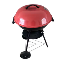 Cargar imagen en el visor de la galería, Barbacoa de Carbón con Tapa y Ruedas parrilla estantería para Barbacoa al aire libre, fácil de llevar, ideal para camping, fácil de lavar 45x45x71 cm