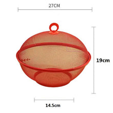 Cargar imagen en el visor de la galería, Frutero de Mesa Rejilla con Tapa Metal Redondo Para Conserva Frutas Frescas 28.5 x 22 cm