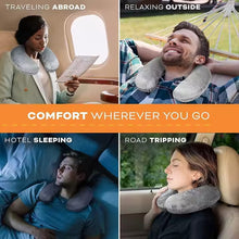 Cargar imagen en el visor de la galería, Cojín de Viaje en Forma de U de Algodon polipropileno - Ergonómico, Almohada de viaje de espuma viscoelástica Transpirable y Suave para el Cuello