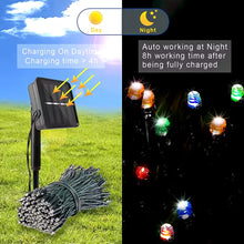 Cargar imagen en el visor de la galería, Guirnaldas de Luces LED Solar para Navidad de cable Verde - 8 funciones; Ideal para decorar árboles tanto en interiores como exteriores