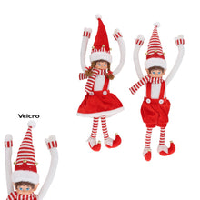 Cargar imagen en el visor de la galería, Muñeco Elfo Niño y Niña con Cascabeles | Decoración Navideña