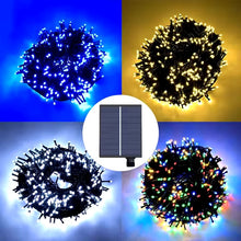 Cargar imagen en el visor de la galería, Guirnaldas de Luces LED Solar para Navidad de cable Verde - 8 funciones; Ideal para decorar árboles tanto en interiores como exteriores