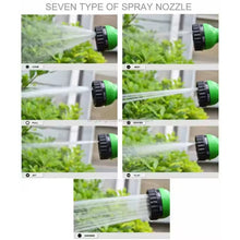 Cargar imagen en el visor de la galería, Manguera de Jardín Extensible con Pistola Rociadora de 7 Funciones, Conectores de 1/2 y 3/4 Pulgadas, Manguera de Riego Flexible Resistente Ligero y Potatíl