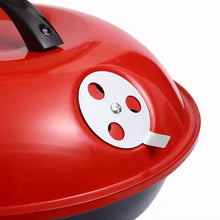 Cargar imagen en el visor de la galería, Barbacoa de Carbón con Tapa y Ruedas parrilla estantería para Barbacoa al aire libre, fácil de llevar, ideal para camping, fácil de lavar 45x45x71 cm