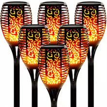 Cargar imagen en el visor de la galería, Antocha de luz Solar LED Efecto llamas Pack 2 Para decoración de Jardín, Lámpara Luz Solar de Jardín Impremeable