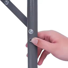 Cargar imagen en el visor de la galería, Mesa Plegable Portatil Rectangular 60 x 118 x H 54-74 cm altura ajustable color marron imitacion madera Plástico Exterior e Interior Mueble de Camping Mesa de campamento