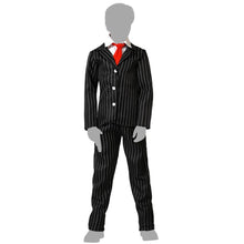 Cargar imagen en el visor de la galería, DISFRAZ FANTASMA NEGRO CON CORBATA NIÑO PARA CARNAVAL HALLOWEEN