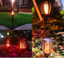 Cargar imagen en el visor de la galería, Antocha de luz Solar LED Efecto llamas Pack 2 Para decoración de Jardín, Lámpara Luz Solar de Jardín Impremeable