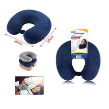 Cargar imagen en el visor de la galería, Cojín de Viaje en Forma de U de Algodon polipropileno - Ergonómico, Almohada de viaje de espuma viscoelástica Transpirable y Suave para el Cuello