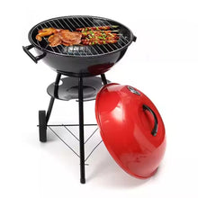 Cargar imagen en el visor de la galería, Barbacoa de Carbón con Tapa y Ruedas parrilla estantería para Barbacoa al aire libre, fácil de llevar, ideal para camping, fácil de lavar 45x45x71 cm