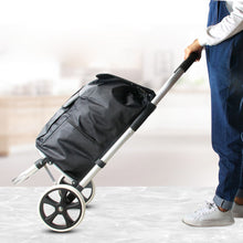 Cargar imagen en el visor de la galería, Carro de Compra de 2 Ruedas Grande de ø21 cm con marco de aluminio Ligero plegable portátil 43x36x103 cm