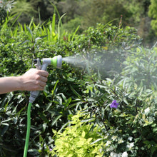 Cargar imagen en el visor de la galería, Manguera de Riesgo de Jardín con Soporte y Pistola Rociadora de 7 Funciones, Conectores de 1/2 y 3/4 Pulgadas, Manguera de Riego con Carrete Resistente Ligero y Potatíl 15 m