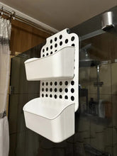 Cargar imagen en el visor de la galería, Cestas colgantes de almacenamiento de plástico Blanco para colgar a mampara de baño