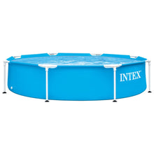 Cargar imagen en el visor de la galería, Intex 55242 - Piscina Desmontable Redonda Metal Frame Familiar Color Azul, Medidas Ø244x51 cm, Capacidad 1,828 litros, Material Resistente Triple Capa, Tubular, Infantil
