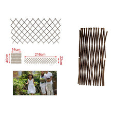 Cargar imagen en el visor de la galería, Valla Celosía plegable Mimbre extensible de madera natural enrejada soporte para cerca para planta trepadora
